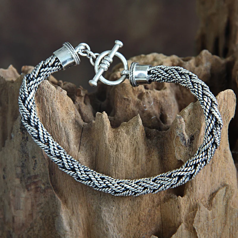 Modern rose gold chain bracelets for women -Bali Hero Silver Men's Bracelet