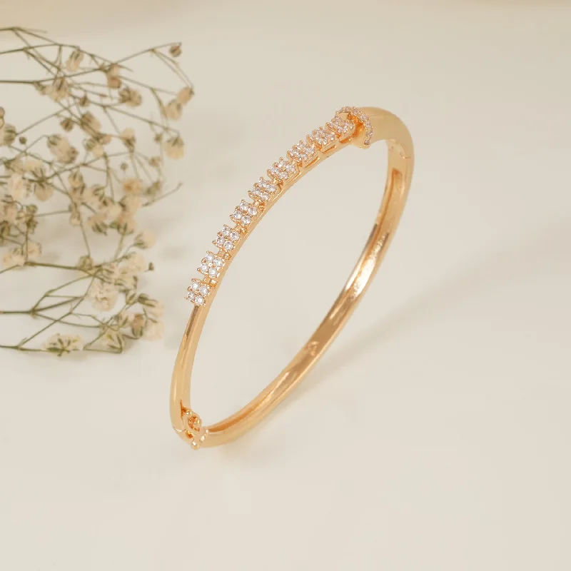 Delicate diamond bangle bracelets for women -Stunning cz diamond gold plated bracelet for women