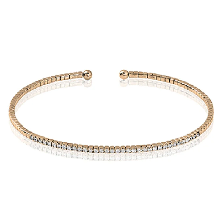 Vintage gold charm bracelets for women -A delicate stackable bangle in 18K white gold sparkles with a 1/2 ctw. of shimmering diamonds along the center