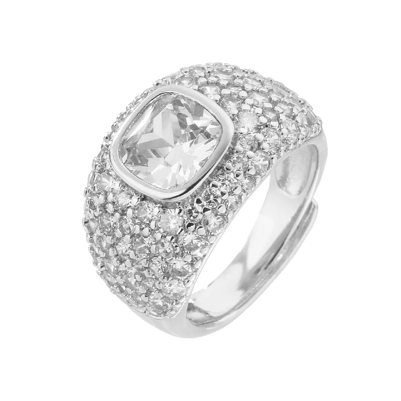 White Gold Full Diamond Wide Surface