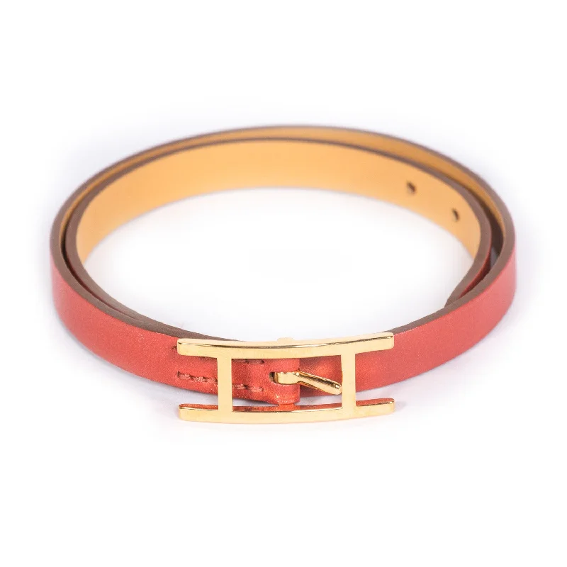 Classic gold tennis bracelets for women -Hermes Behapi Double Tour Bracelet