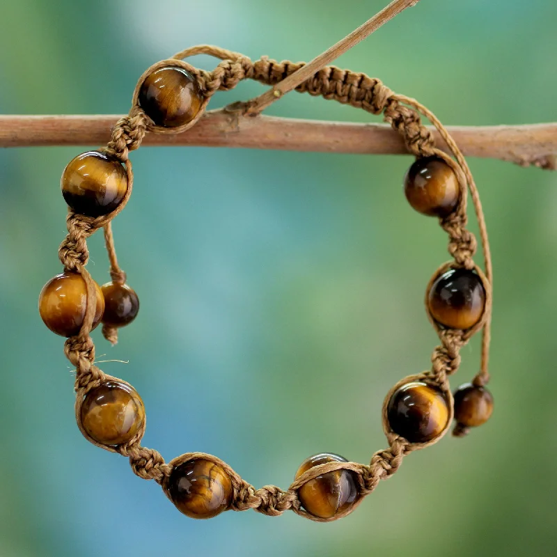 Elegant sapphire tennis bracelets for ladies -Blissful Insight Tiger's Eye Beaded Bracelet