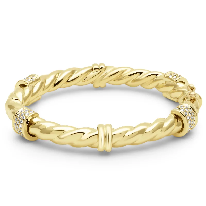 Simple diamond charm bracelets for women -Bangle - Diamond In 18k Gold (2419C)