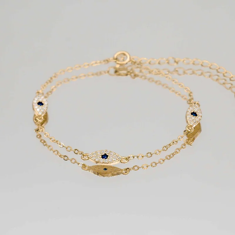 Ladies delicate floral charm bracelets -Zara Eye Bracelet