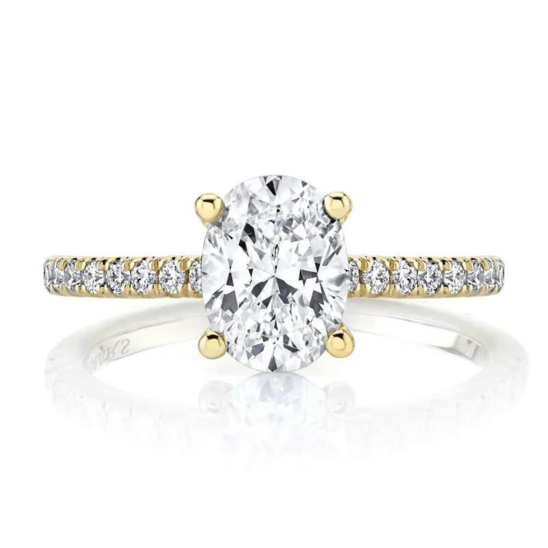 Unique gemstone ring for ladies -Solitaire Ring Setting With Diamond Band