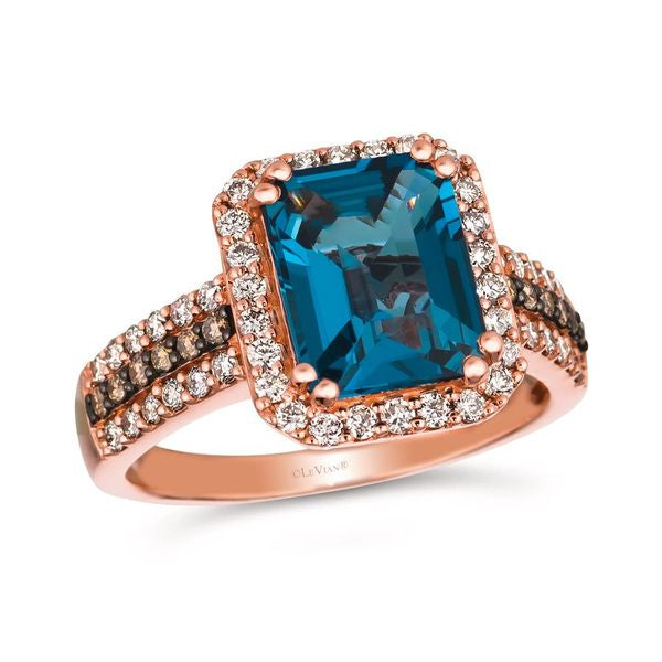 Classic gold band ring for women -Le Vian Deep Sea Blue Topaz™ Ring